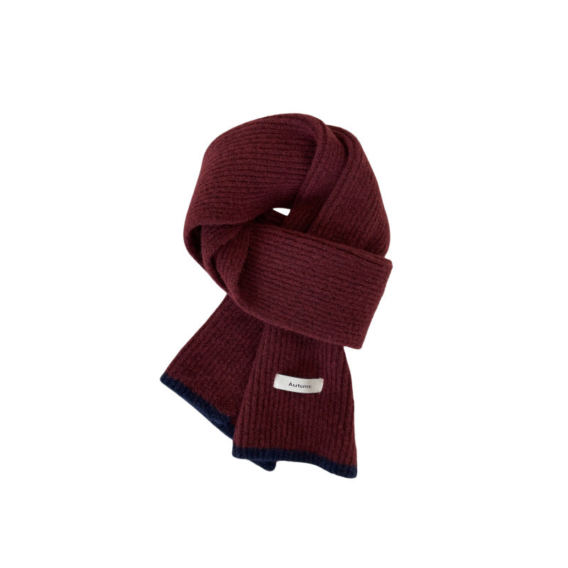 Wholesale Knitted Wool Thickened Warm Wrap Red Scarves