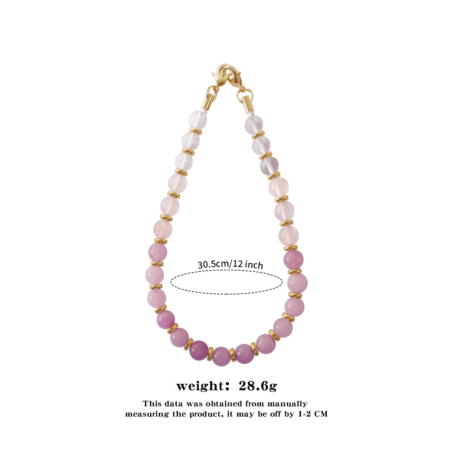 Wholesale Gradient Semi-precious Stone Light Luxury Fashion Double-ring Buckle Mobile Phone Chain