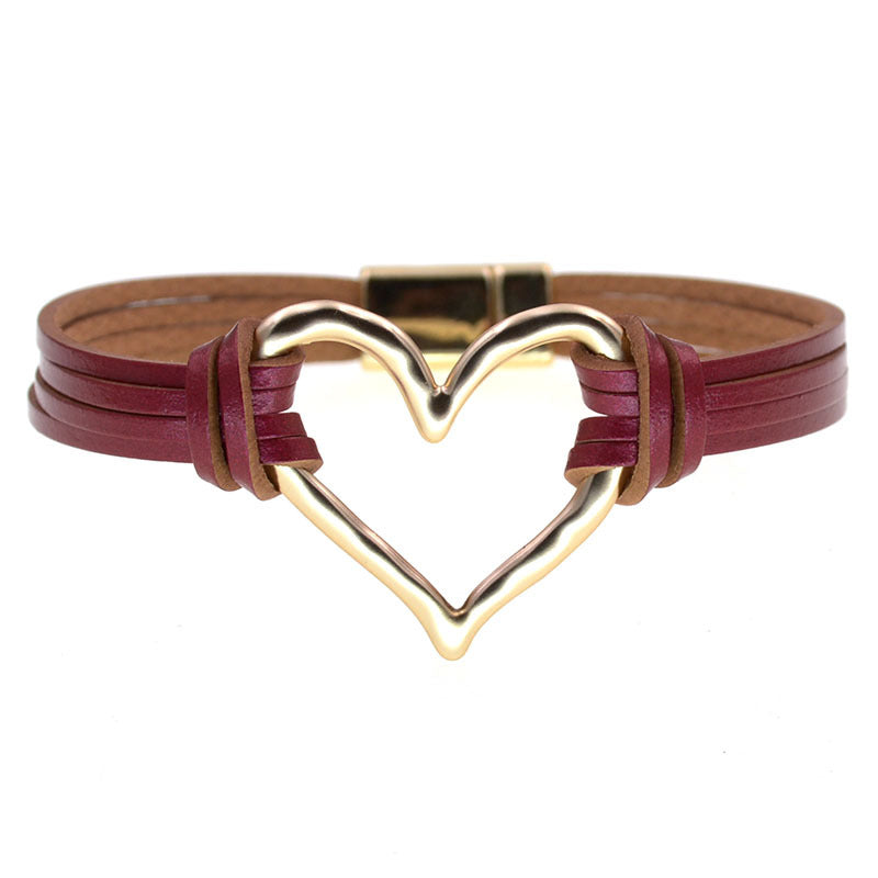 Wholesale Layered large heart-shaped women' s bracelet
