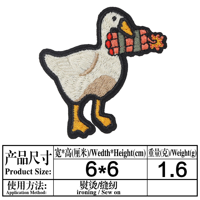 Wholesale Twill Cartoon Duck Embroidered Iron On Patches DIY Clothing Towel Applique 4 Styles Boutique Resale