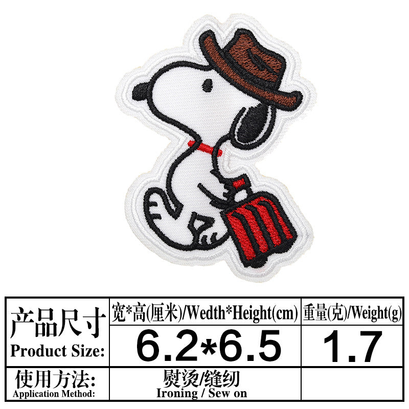 Wholesale embroidered cloth stickers cute cartoon patch five-pointed star puppy bag shoes decorative decals OLY Exclusive