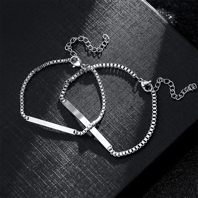 Wholesale Titanium Steel Non-fading Jewelry High-end Niche Engraved Couple Bracelet