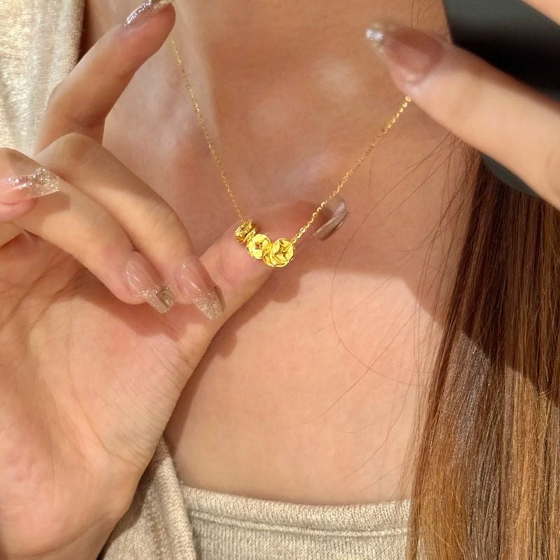 Wholesale Square Sugar White Diamond Bow Pink Diamond Titanium Steel Necklace