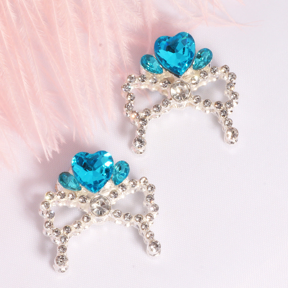 Wholesale 5pcs/pack Alloy crystal crown diamond ball four-way hole beads DIY  accessories