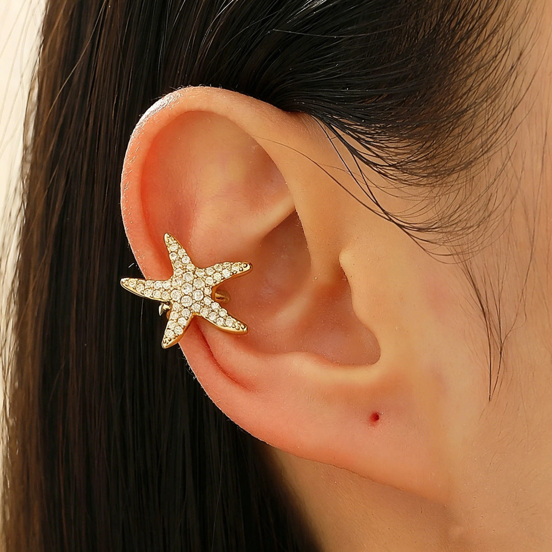 Wholesale Starfish Sun Moon Flower Ear Cuff No Piercing Women Vacation Style Fashion Accessory