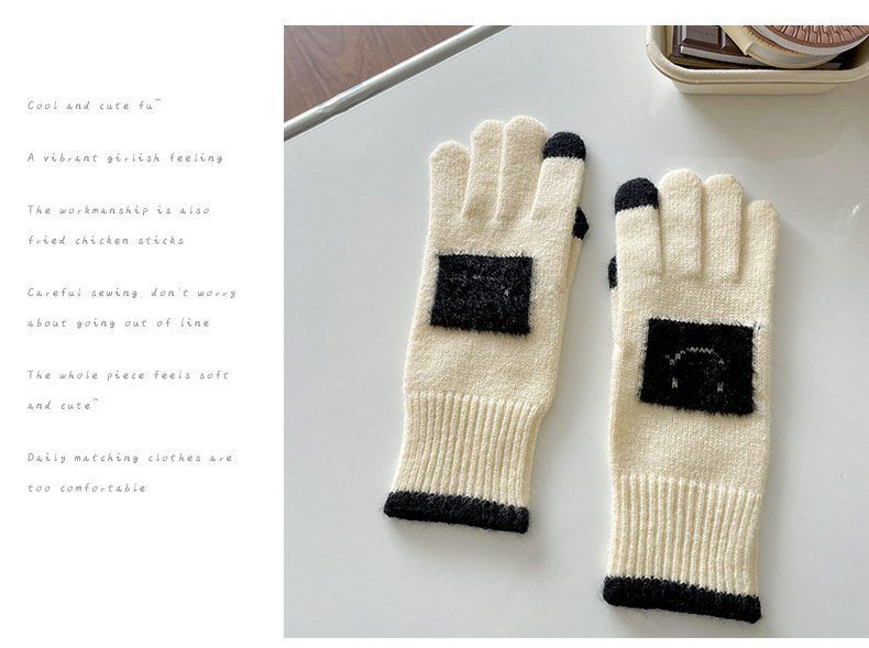 Wholesale Autumn and Winter Outdoor Cycling Cold and Warm Touch Screen Knitted Gloves