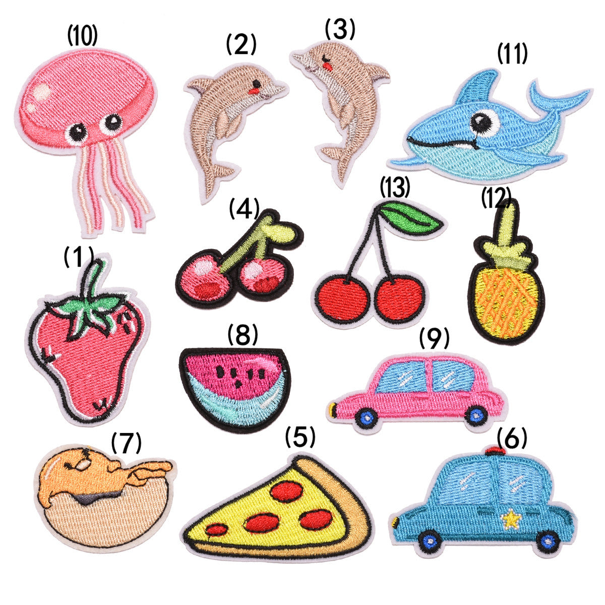 Wholesale Trendy Pineapple Embroidered Cloth Patches 13 Styles For Clothing Bags Hats DIY Craft Supply Fashion Accessory Boutique Gift