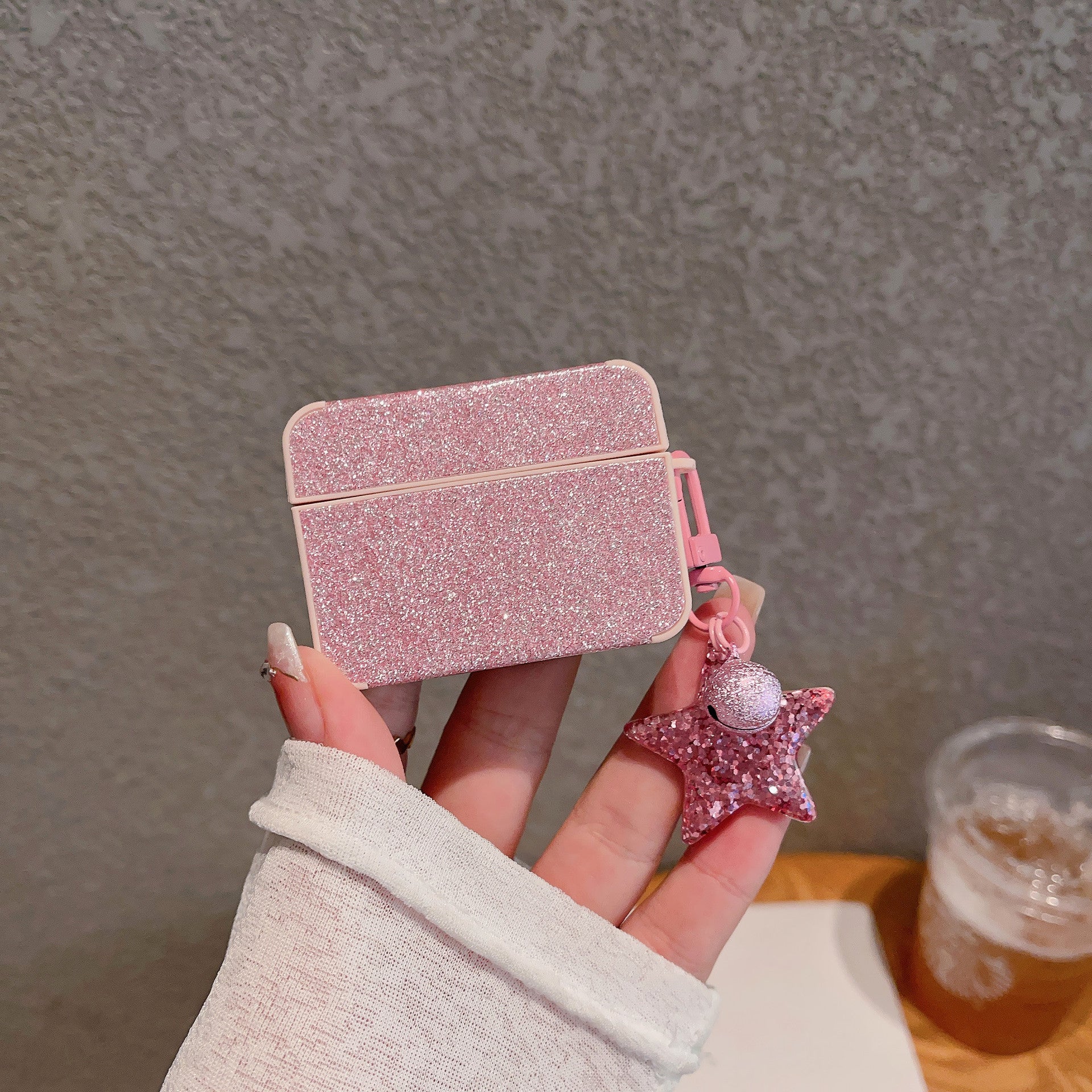 Wholesale PC Glitter with Hanging Rope Headphone Cases