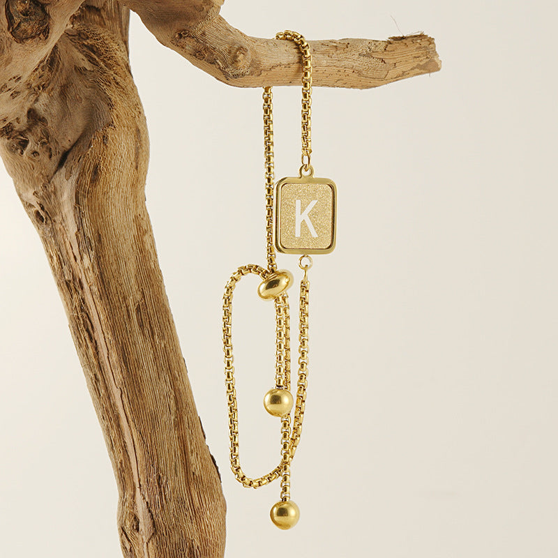 Wholesale Letter Female Adjustable Titanium Steel Bracelet