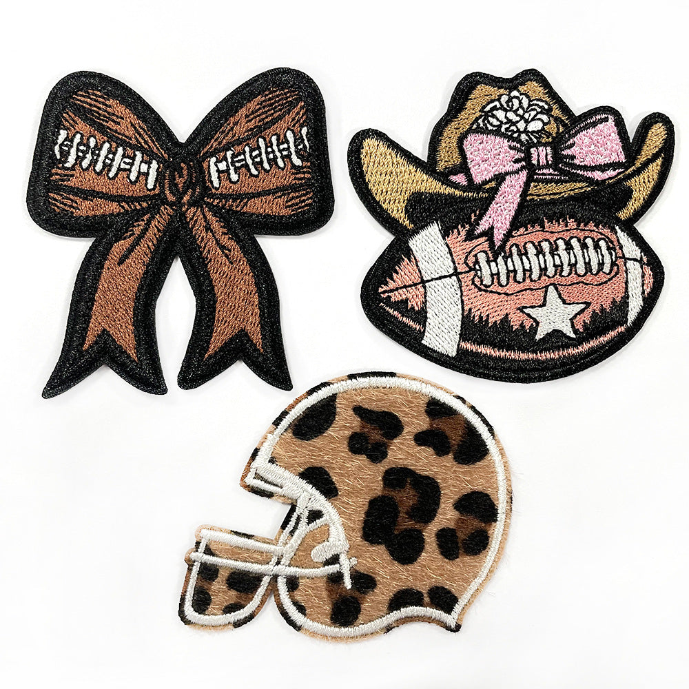 Wholesale Football Iron On Patch Embroidery Badge For Coats DIY Clothing Accessory