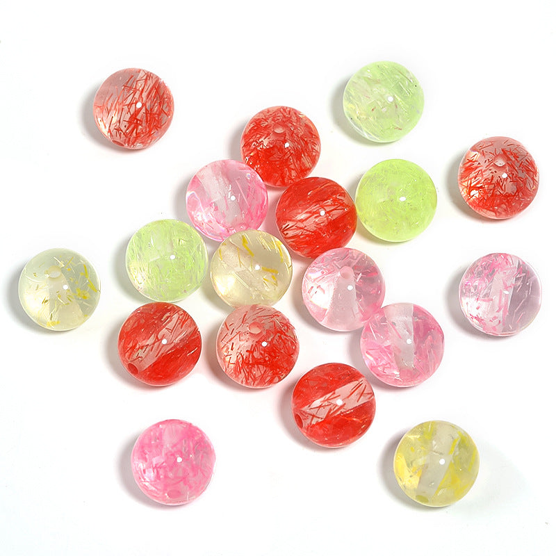 Wholesale 100pcs Diy Transparent Ribbon Color Sequins Through Hole Acrylic Round Beads