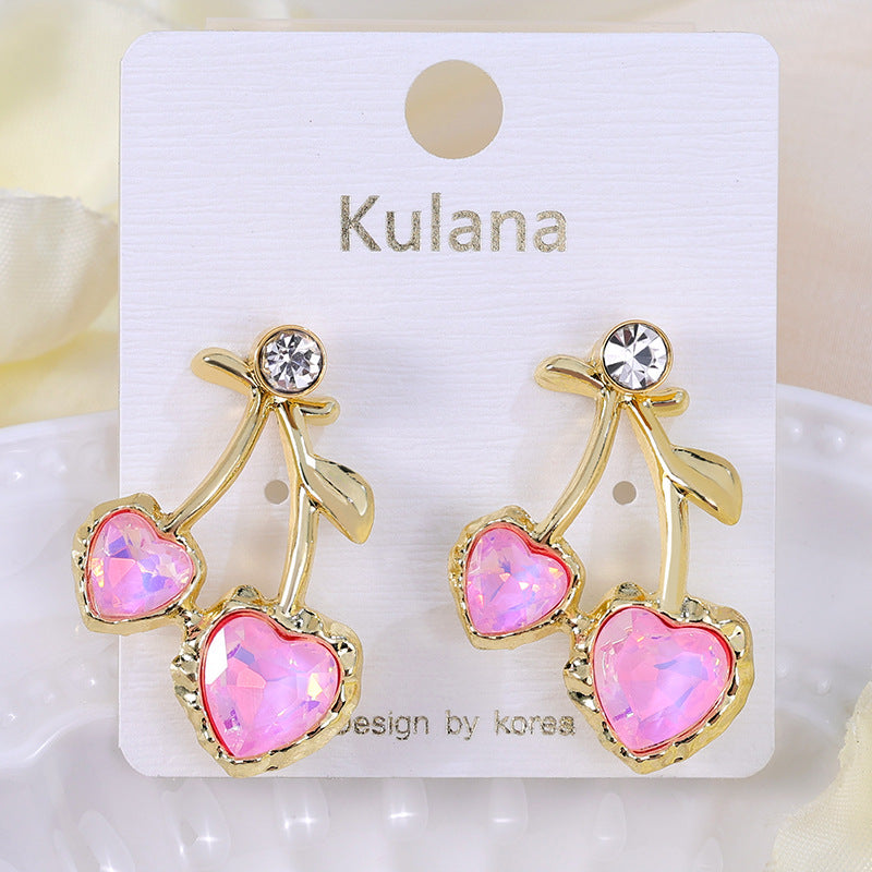 Wholesale Red cherry earrings exquisite cute pendant