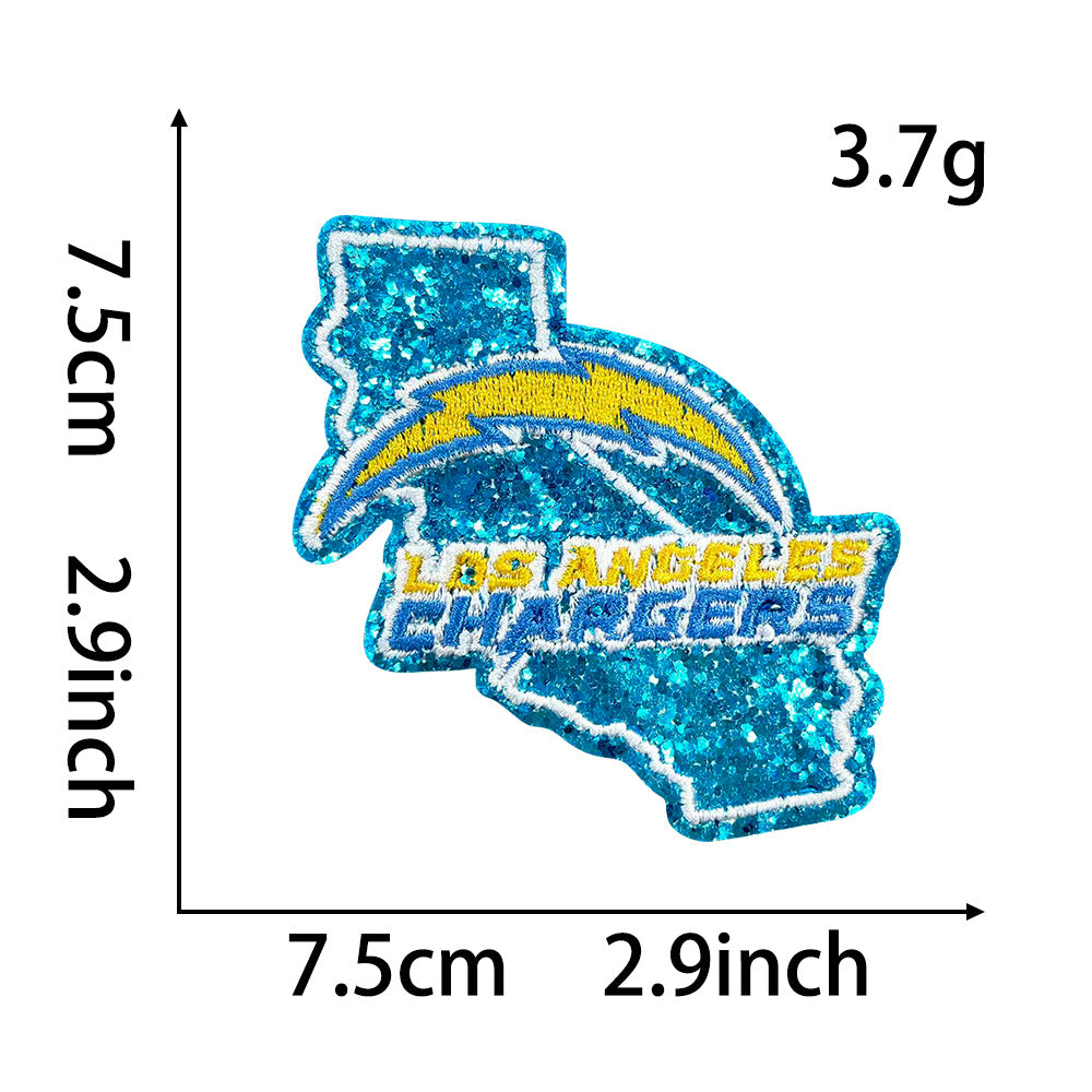 Wholesale Seattle Seahawks Sequin Embroidered Patch State Shape Sew On Applique For Clothing Bags DIY Craft Accessory OLY Exclusive