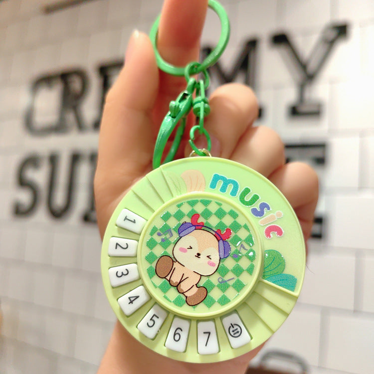 Wholesale Creative Girl Round Piano Plastic Keychains