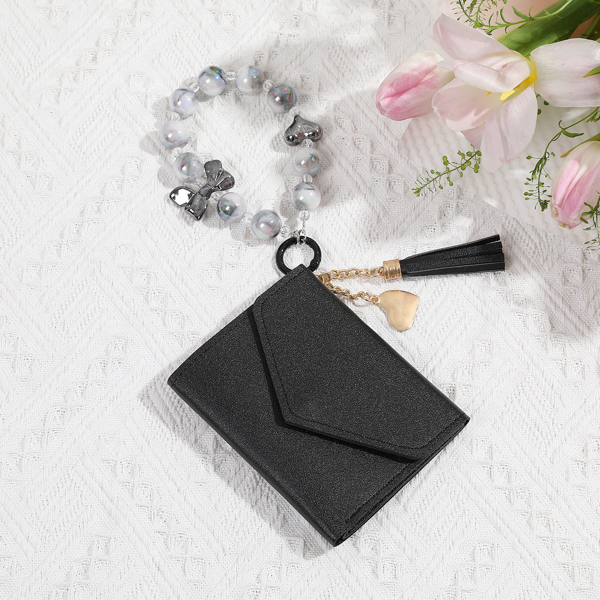 Llavero de muñeca de muñeca de bolsas de tarjeta PU al por mayor