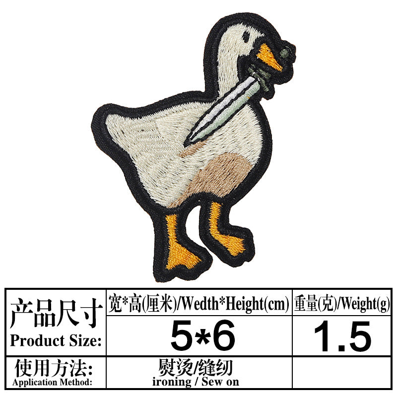Wholesale Twill Cartoon Duck Embroidered Iron On Patches DIY Clothing Towel Applique 4 Styles Boutique Resale