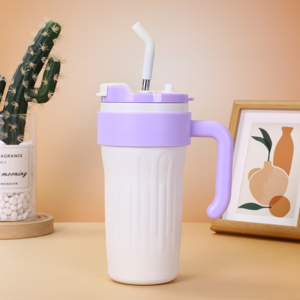 Wholesale American Handle Coffee Stainless Steel Large Capacity Straw Ice Bomber Cup