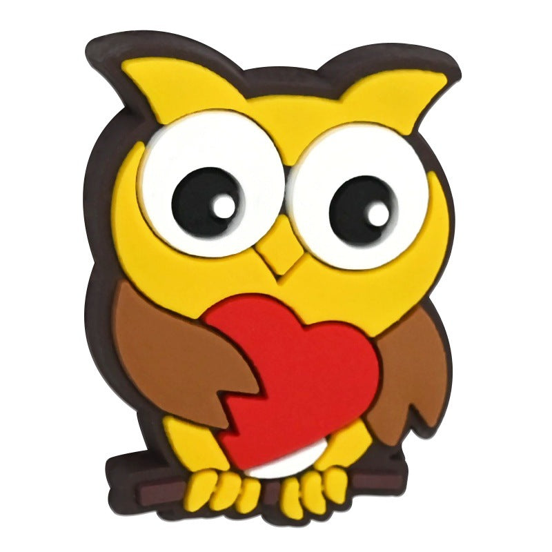 Wholesale 100pcs Owl Series Creative Bead Jewelry Soft Rubber Beads