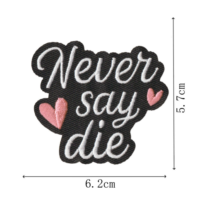 Wholesale Modern Black English Letter Embroidered Iron On Patches 9 Piece Set Inspirational Decorative DIY For Clothing Towels And Home Decor