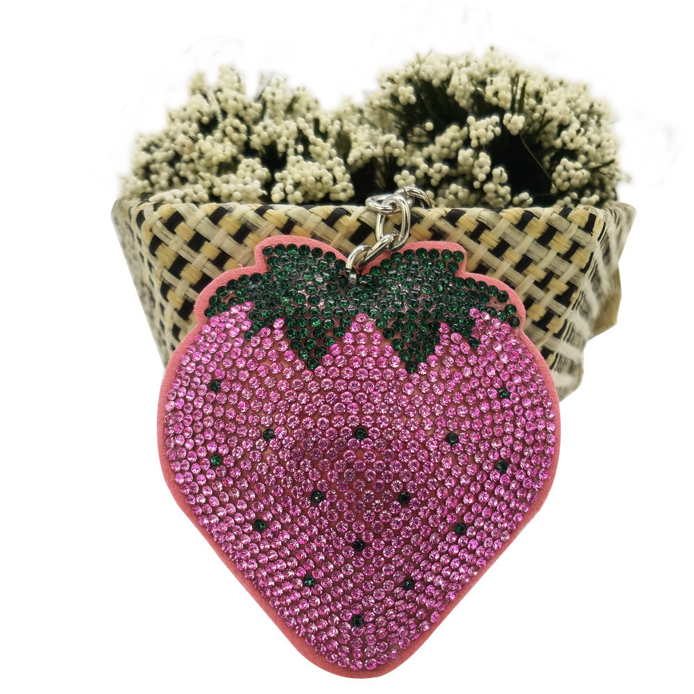 Wholesale 4pcs Cute rhinestone Car pendant keychain