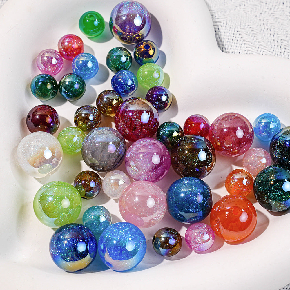 Wholesale 50pcs/1pack Deep Sea Mermaid Bead Accessories Starry Sky Through Hole DIY Beads