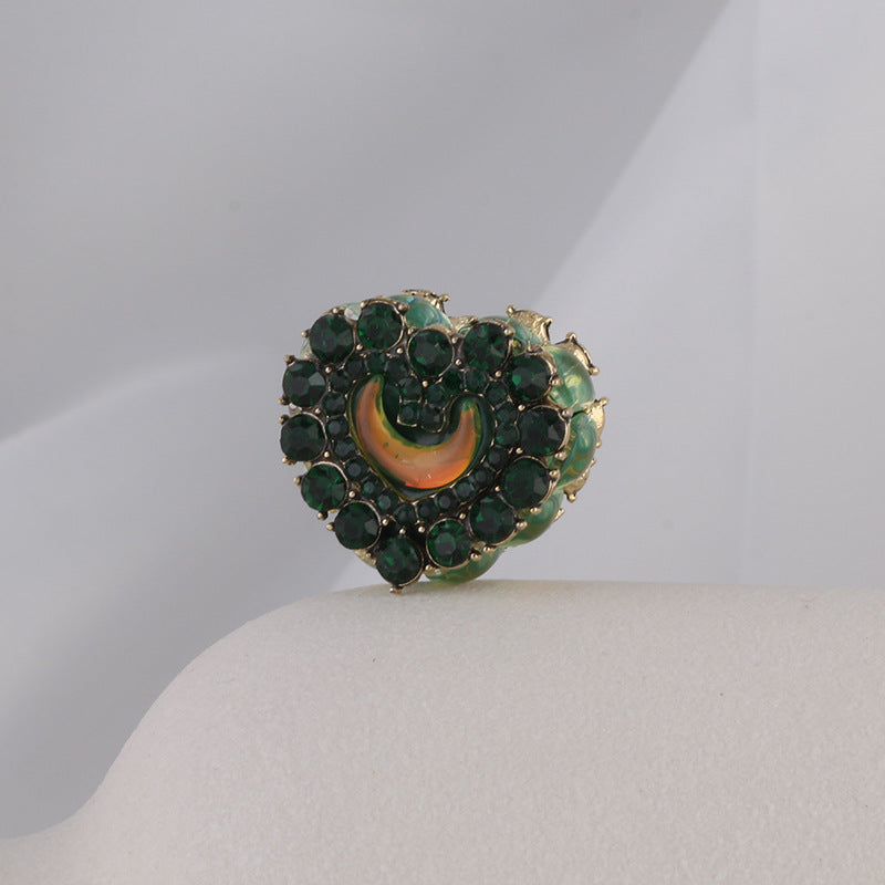 Wholesale Heart-shaped Rose Soft Ceramic Crown Diamond Ball Straight Hole Beads