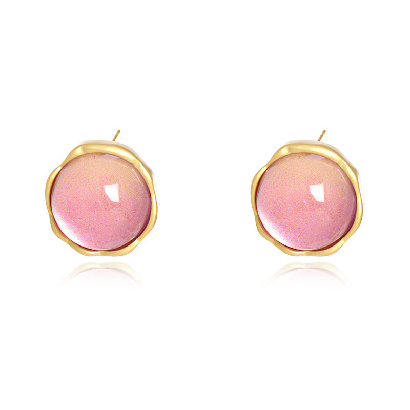 Wholesale Medieval style round flower glass Earrings