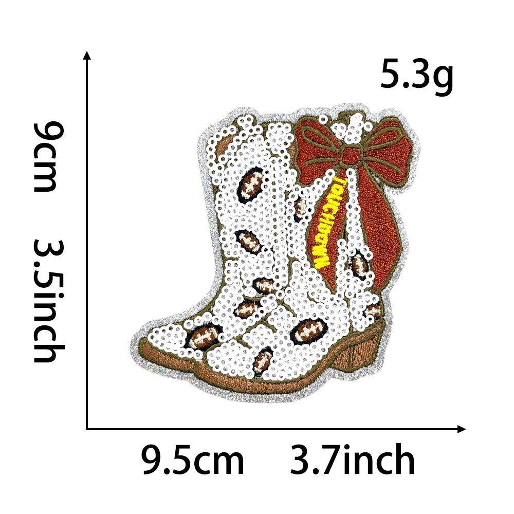 Wholesale Colorful bow boot sequin embroidery DIY Patches