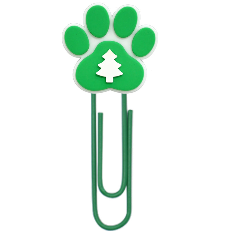 Wholesale Random 50pcs Cute colo  dog claw footprints paper clips metal bookmarks