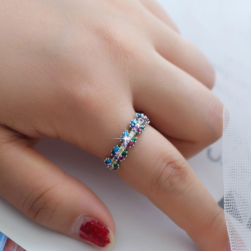 Wholesale Copper Color Zircon Flower Ring