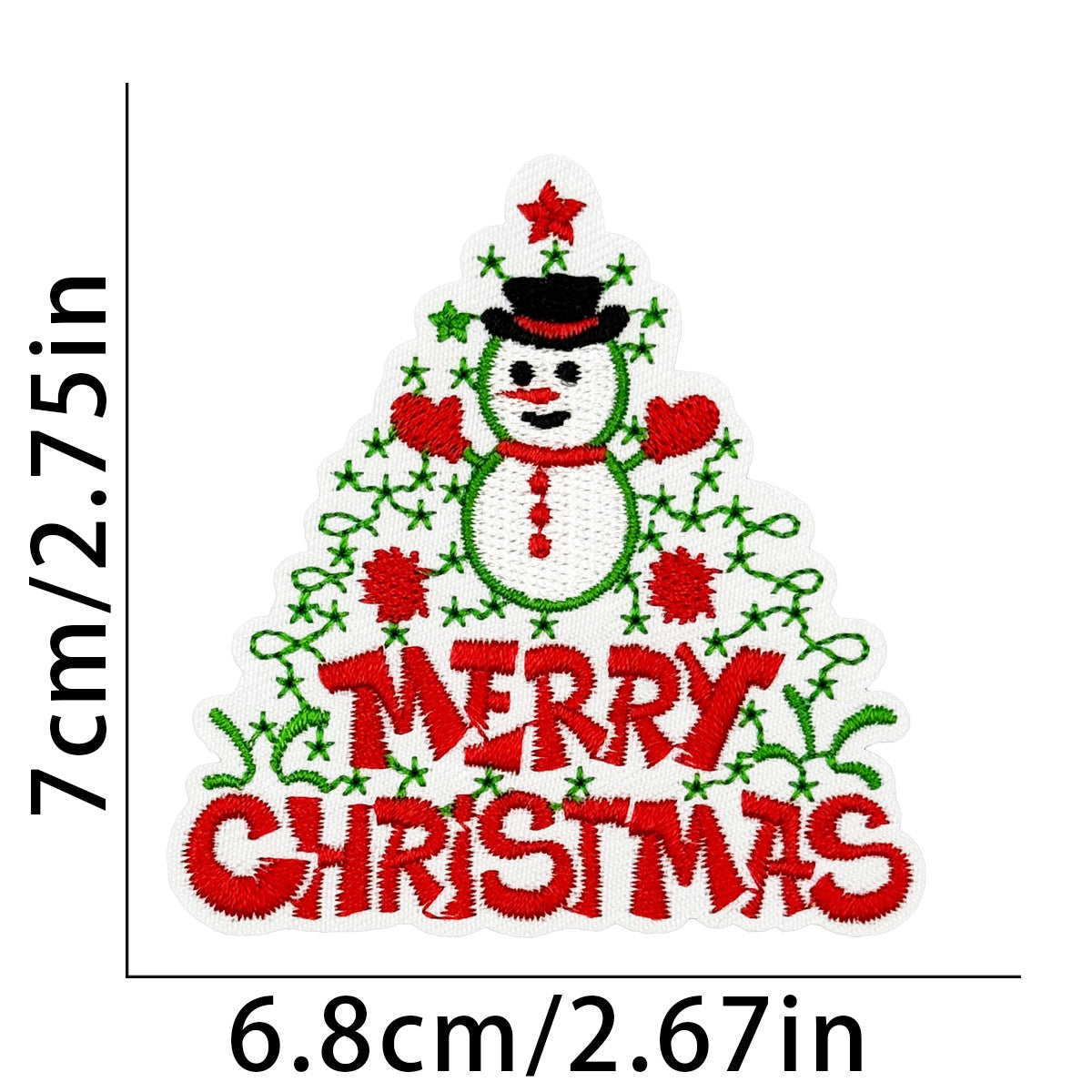 Wholesale Festive Christmas Santa Snowman Tree Embroidered Patches 9 Piece Polyester Set For Towel Decoration Home Decor Gift