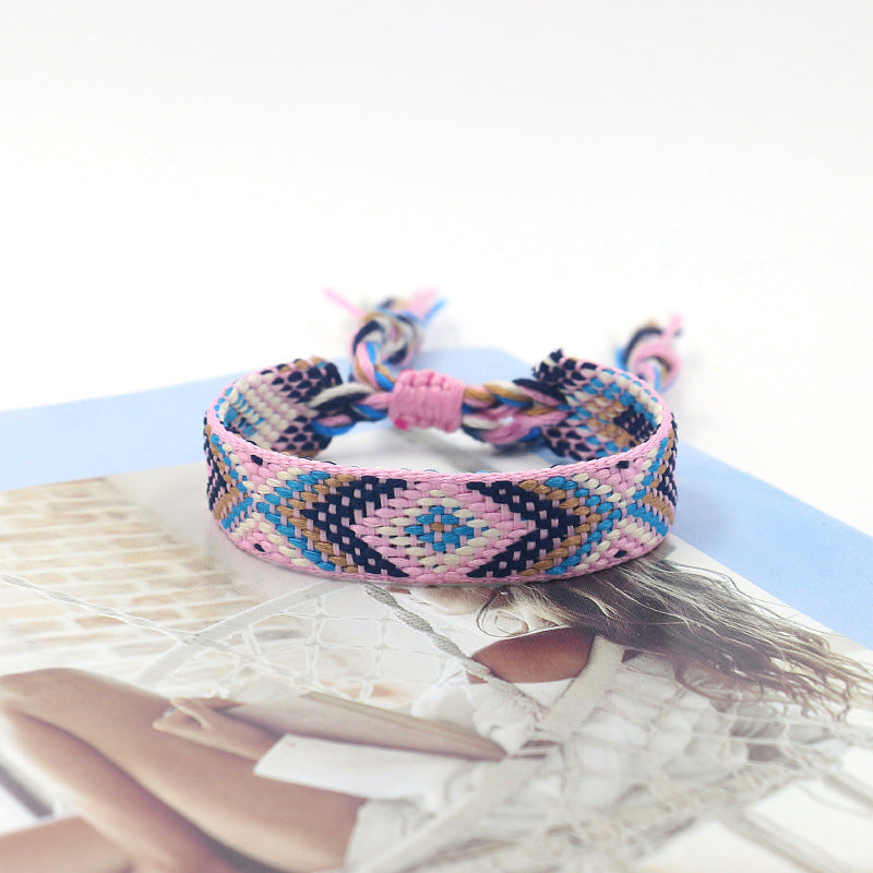 Wholesale Bohemian Colored Woven Polyester Bracelet
