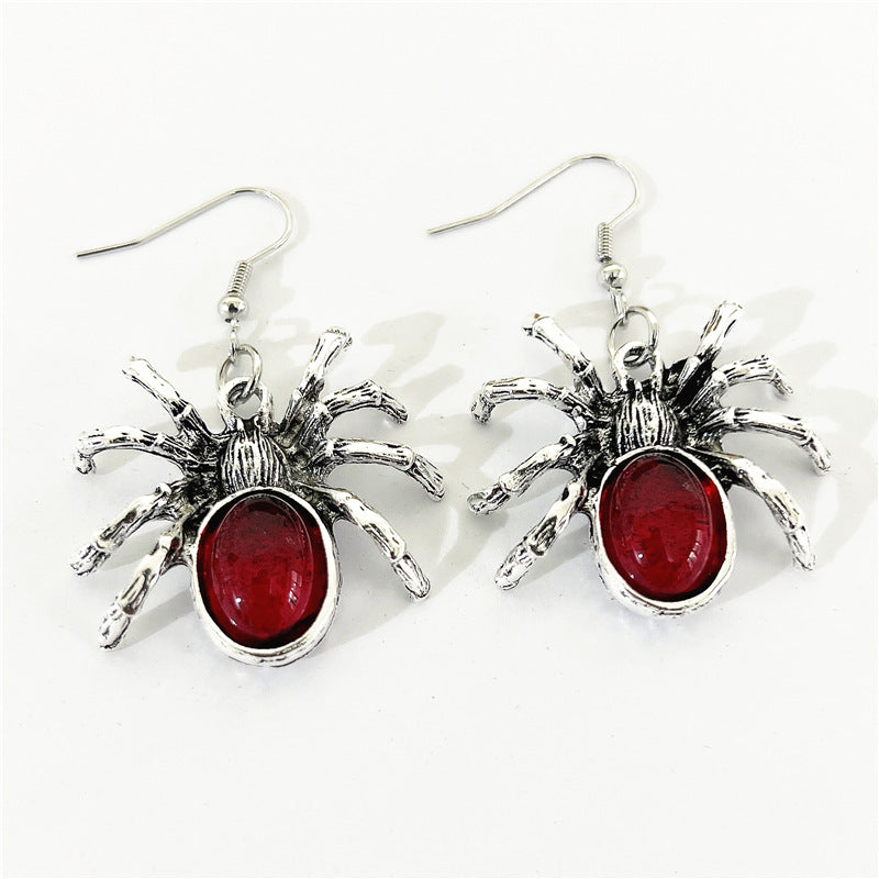Wholesale Gothic Crystal Cute Spider Alloy Earrings