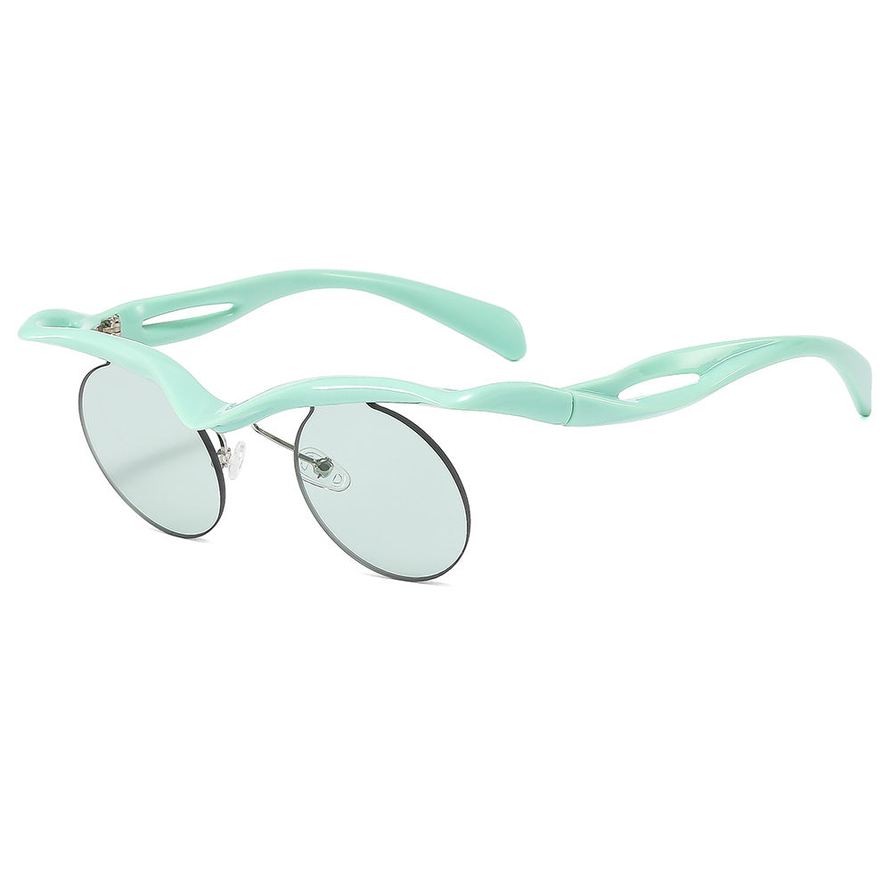 Wholesale Shaped half-frame round frame sunglasses