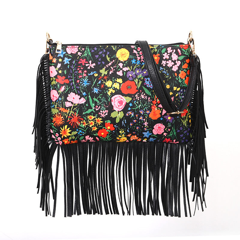 Wholesale PU Printed Tassel Bag