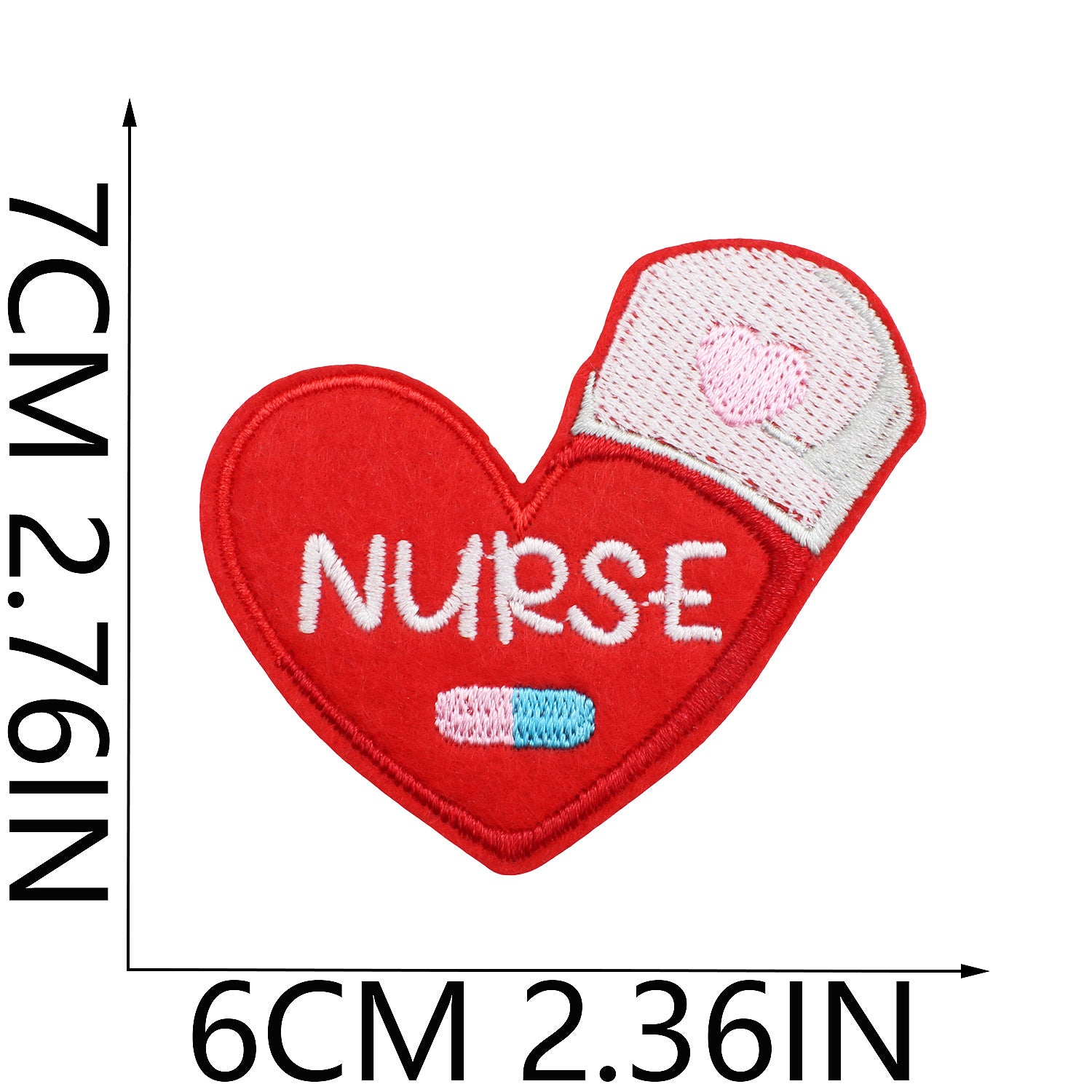 Wholesale Modern Red Blue Medical Rescue Team Embroidered Patches Cartoon Stethoscope Polyester Clothing Decoration Gift
