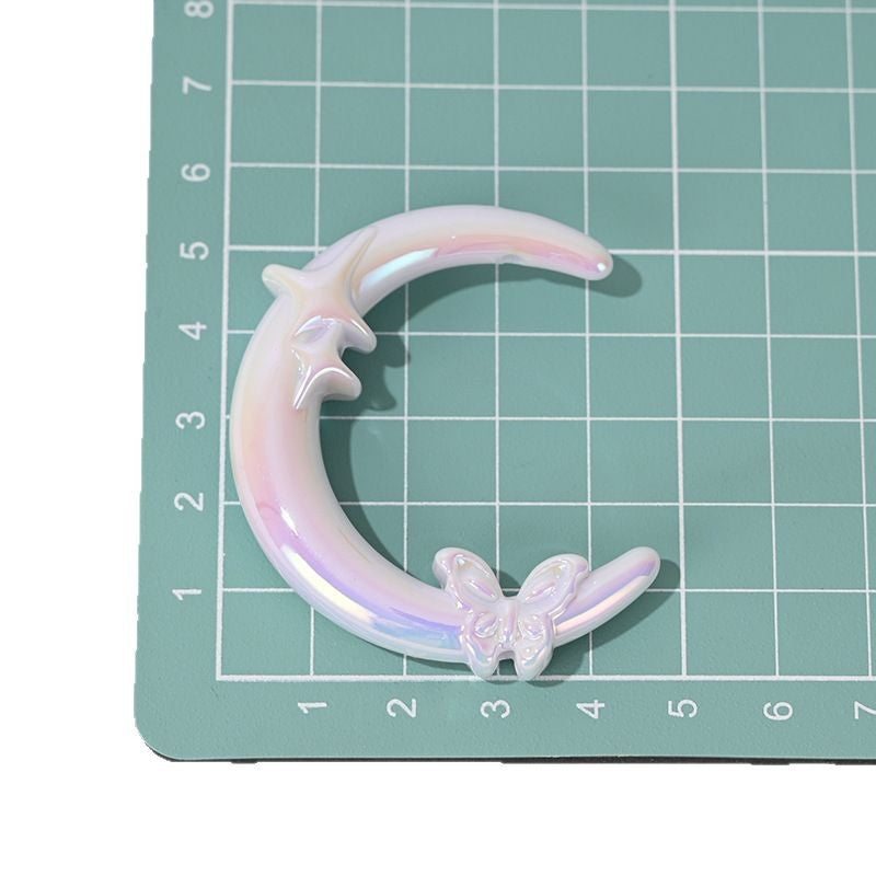 Wholesale 5pcs/pack Moon-shaped butterfly beads, handmade loose beads