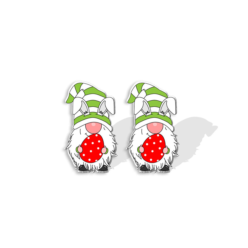 Wholesale Easter Dwarf Rabbit Carrots Plastic Earrings