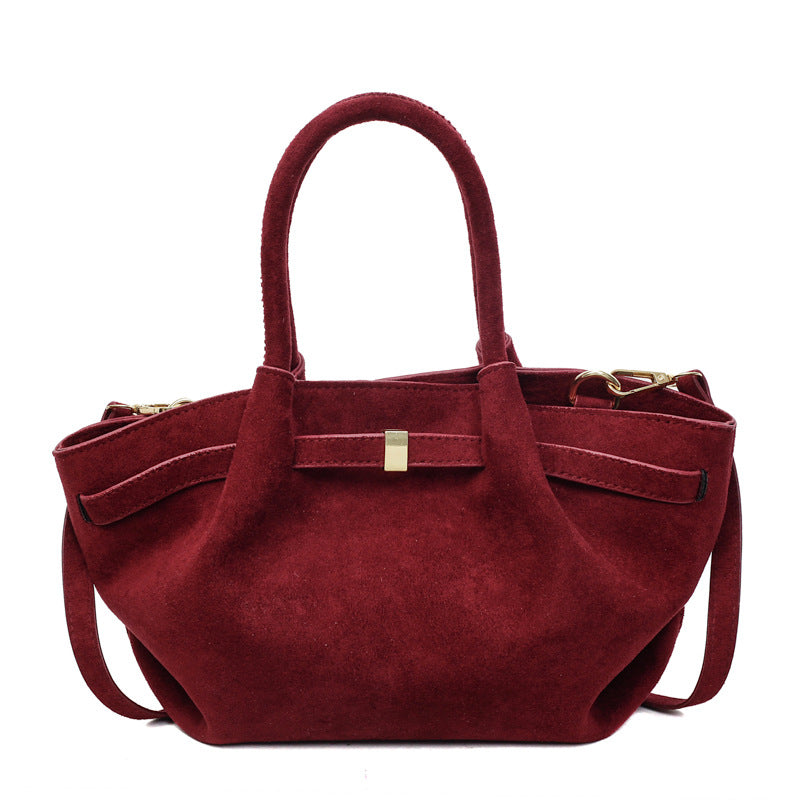 Wholesale Retro PU leather large capacity frosted handheld tote bag shoulder crossbody bag