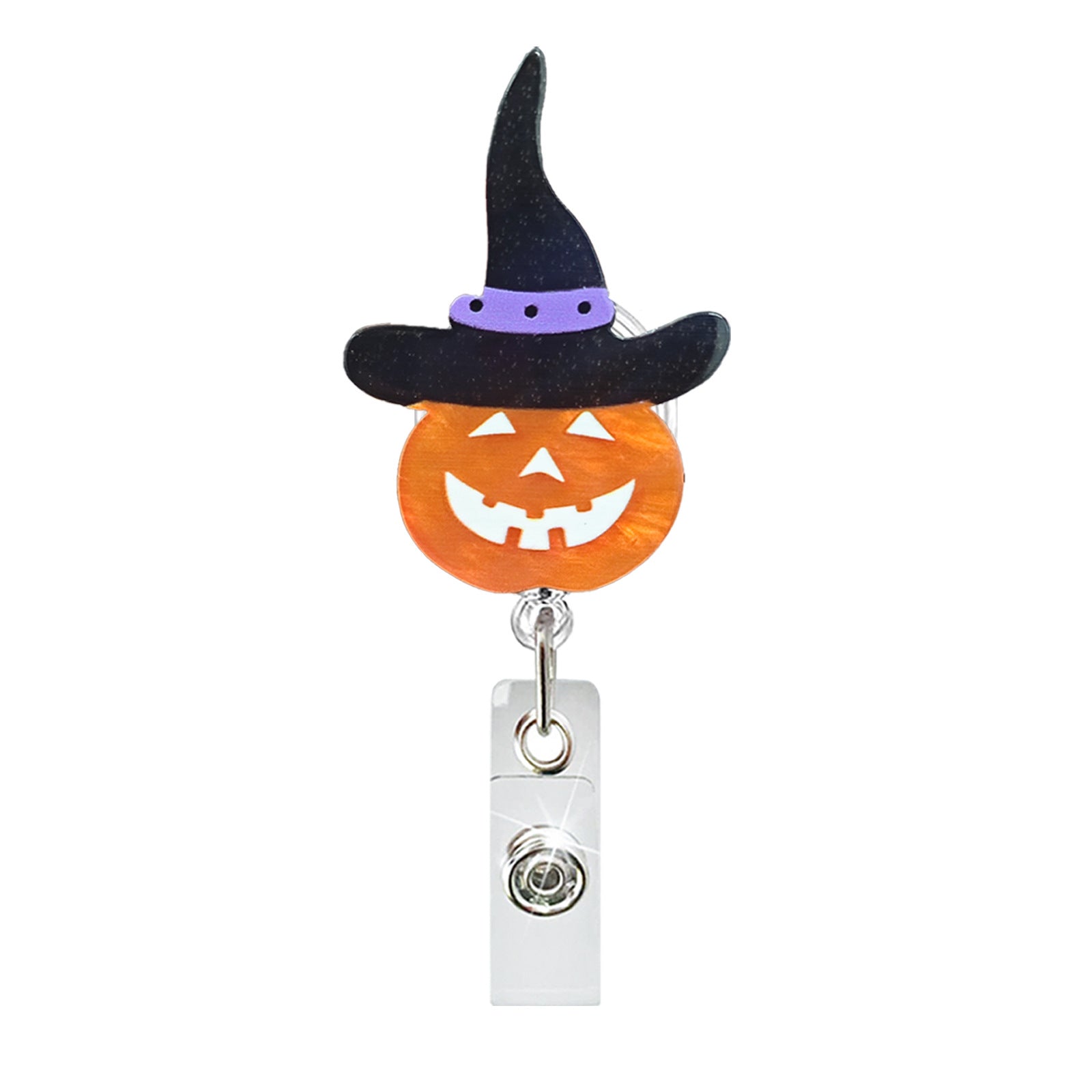 Wholesale halloween acrylic retractable rotating easy pull Badge Reels