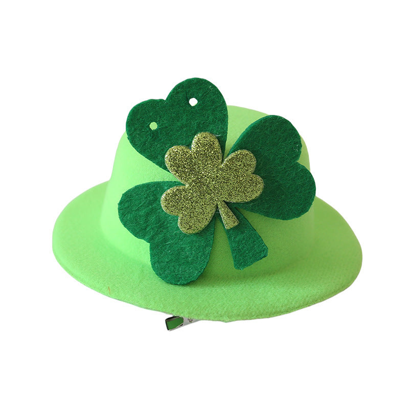 Wholesale St Patrick' s Day Headwear Shamrock Green Hair Clips