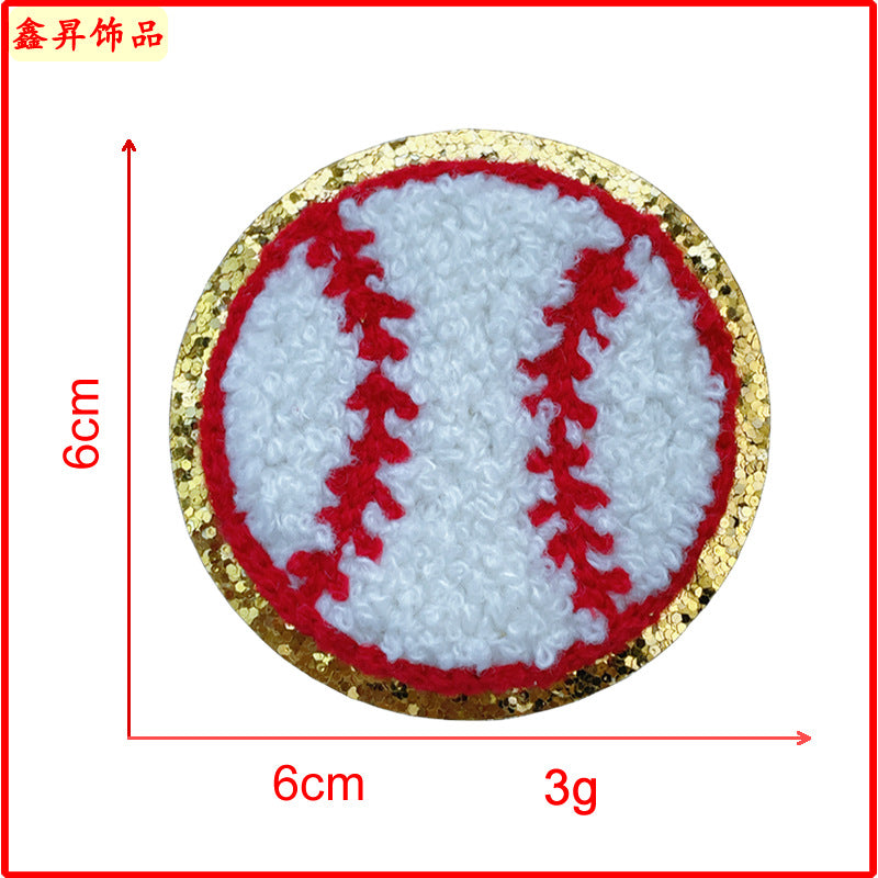 Wholesale 10pcs Baseball Softball Volleyball Blue Ball Football Towels Embroidered Patches FS