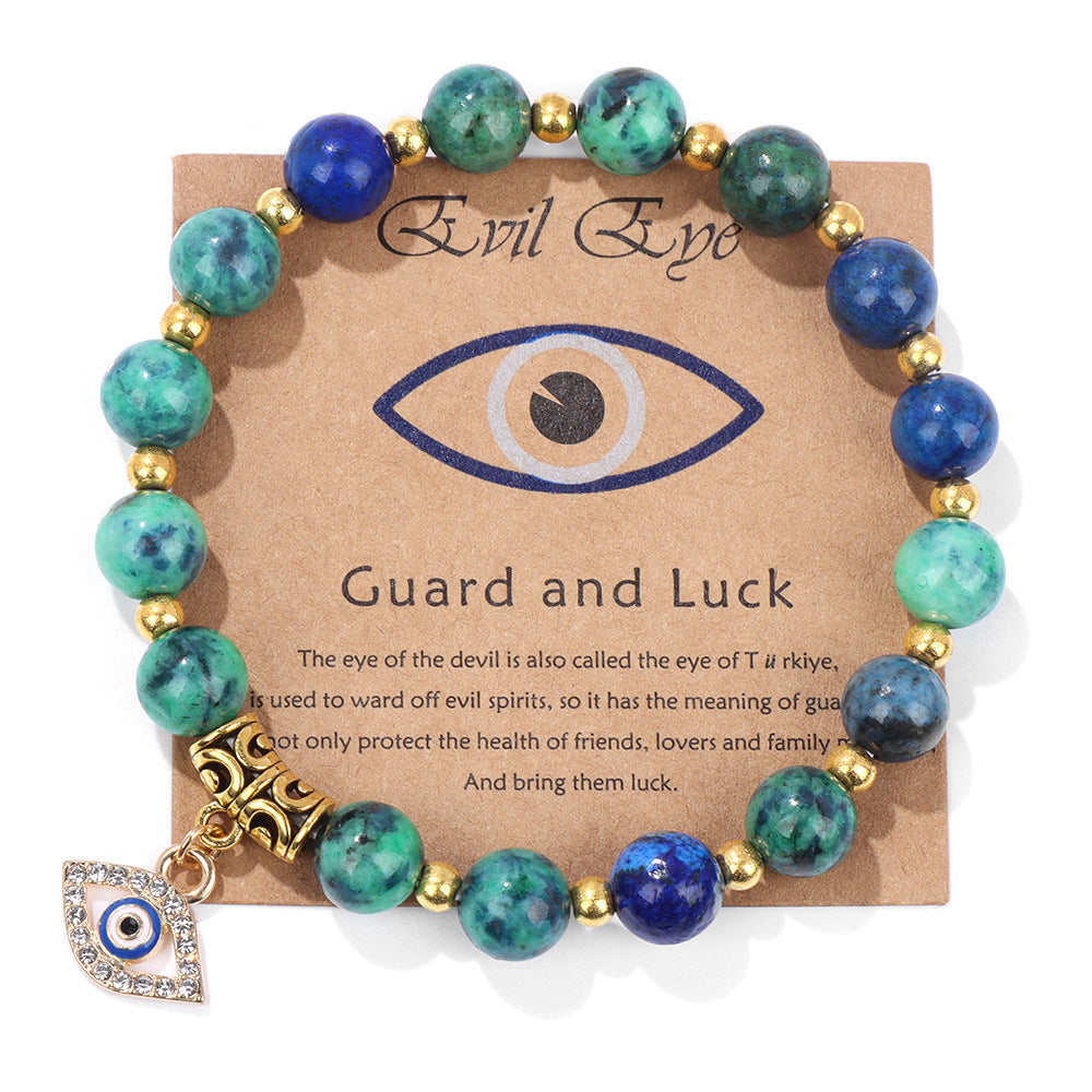 Wholesale Natural Stone Beads Devil Eye Pendant Bracelet