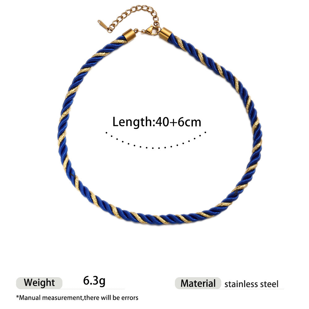 Wholesale Tyna European and American Light Luxury 18K Gold Stainless Steel Conch Sea Star Sun Thick Rope Necklace All-match Cross-border Trendy Jewelry