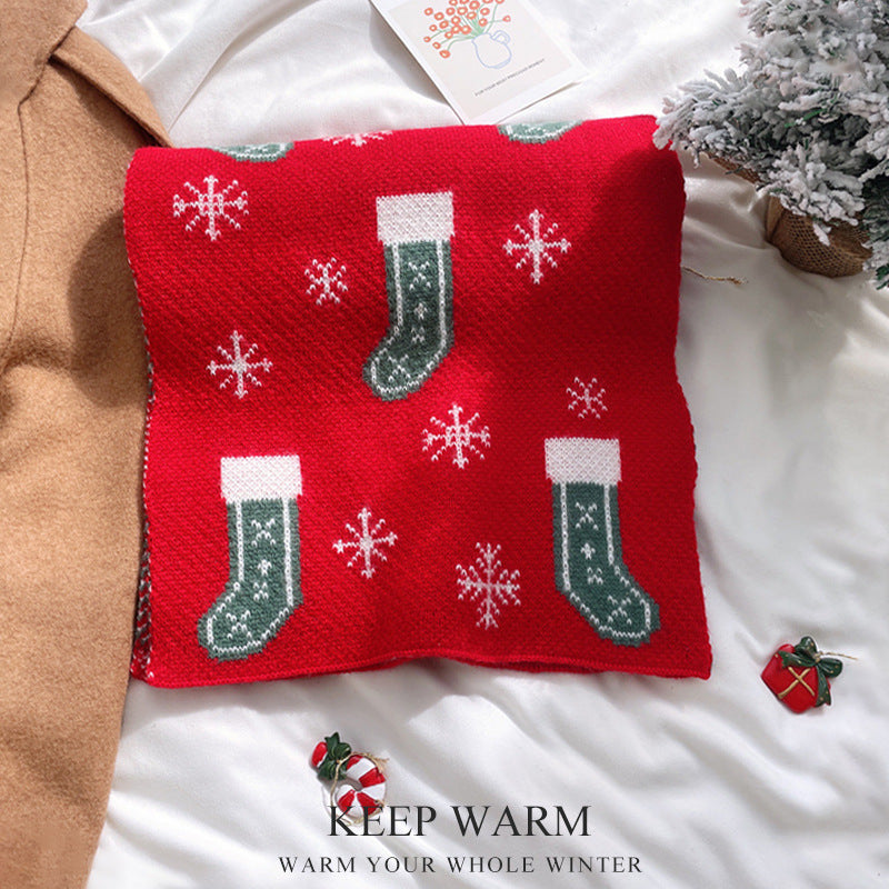 Wholesale Christmas Wool Knitted Thick Versatile Deer Scarf