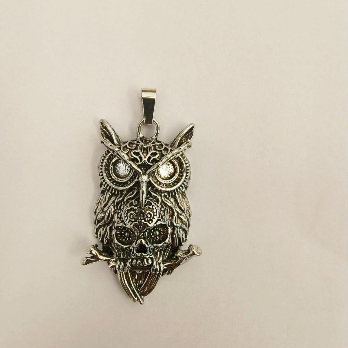 Wholesale Owl Skull Vintage Stainless Steel Men's Necklace