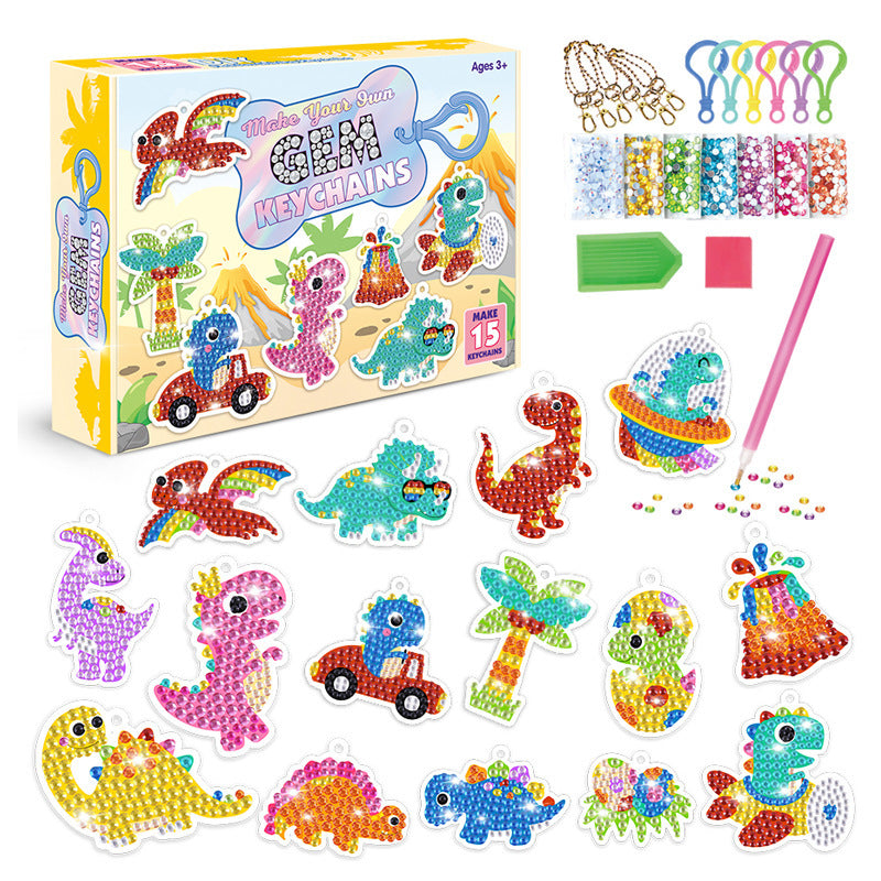 Wholesale DIY Stick Diamond Unicorn Donut Diamond Painting 5d Acrylic Keychain