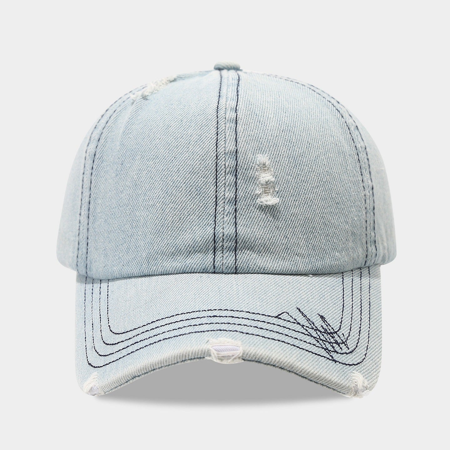 Wholesale Denim Baseball Cap for Women,  New Fashion Retro Washed Distressed Baseball Cap,  Sun Hat for All Seasons