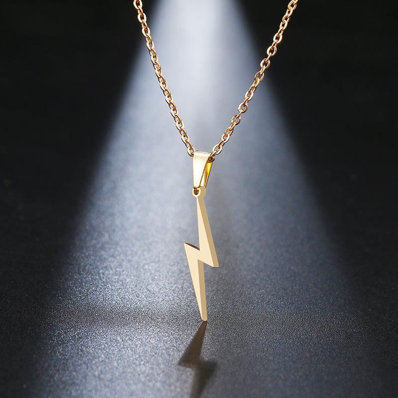 Wholesale Lightning Stainless Steel Pendant Necklace Clavicle Chain