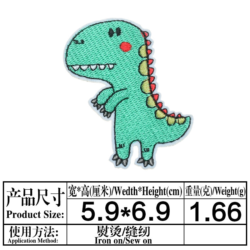 Wholesale Trendy Dinosaur Embroidered Twill Patch T Rex Sew On Applique For Clothing Towels DIY Craft Gift